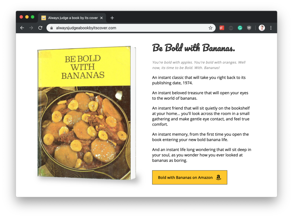 book titled be bold with bananas