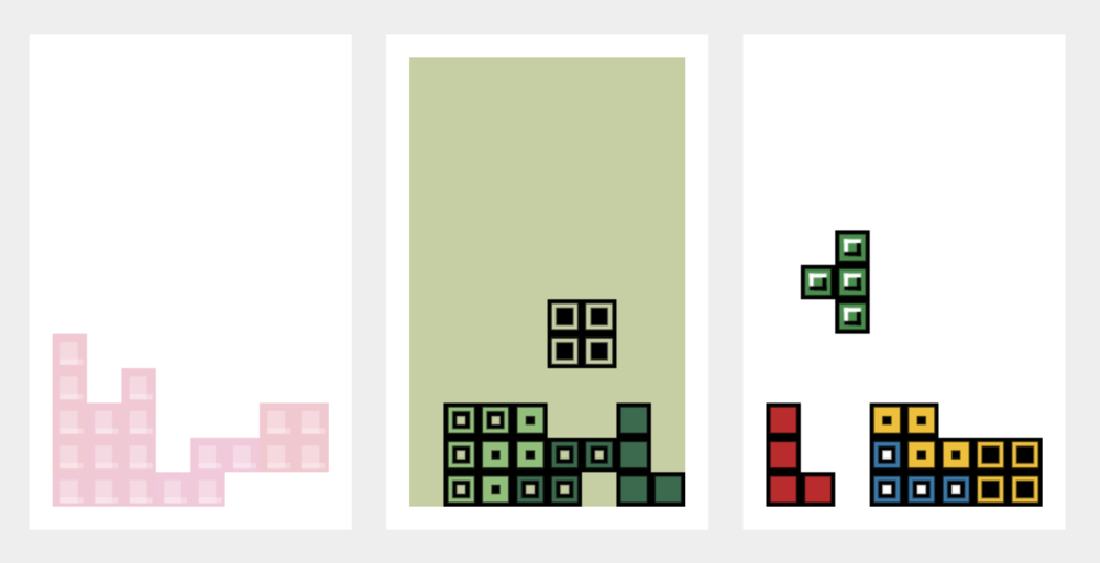 Tetris Pieces, on display.