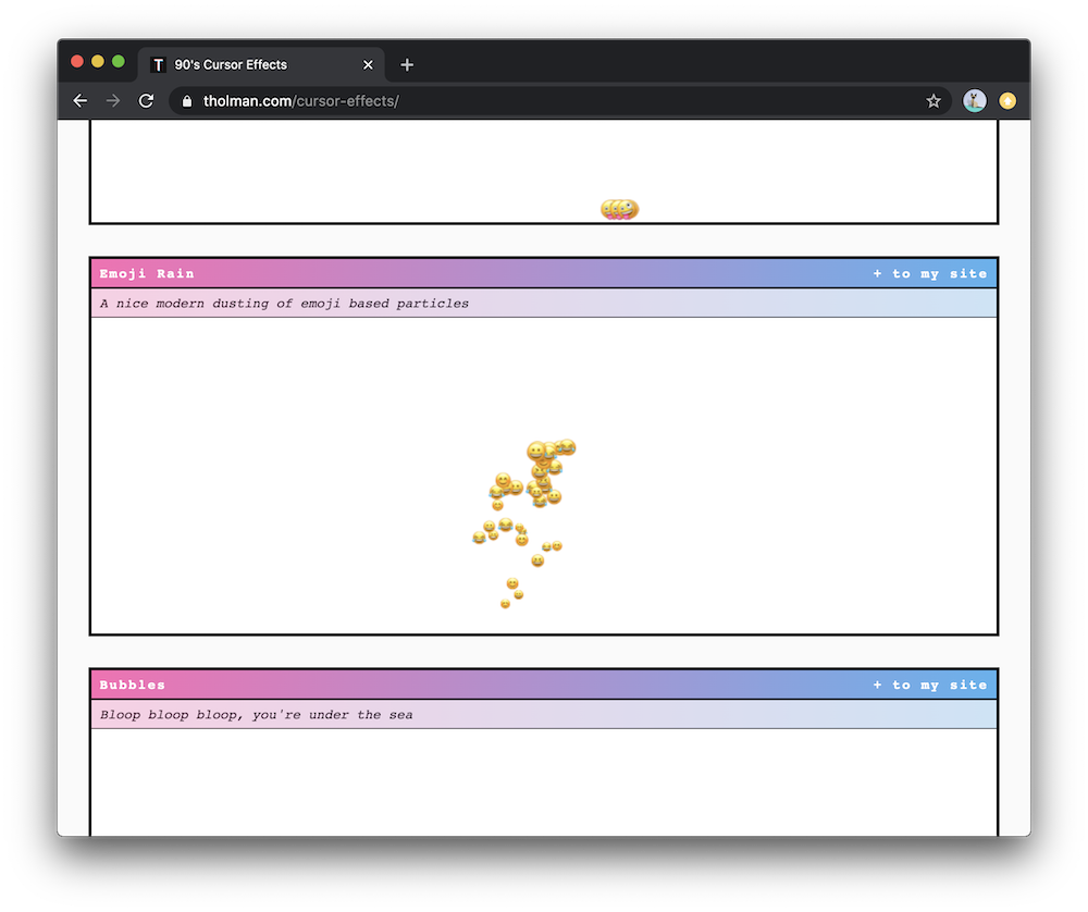 Emoji Cursor Trail Effect in Javascript 